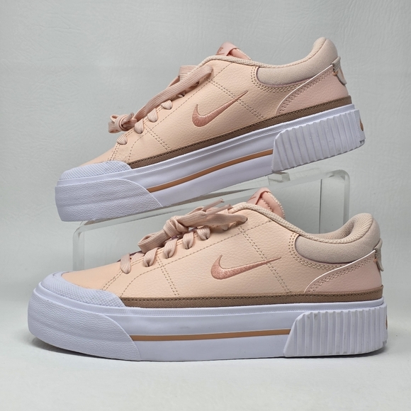Nike Court Legacy Lift Platform Women Sz 9.5 Washed Coral Apricot FV5526-600 New - Picture 3 of 10